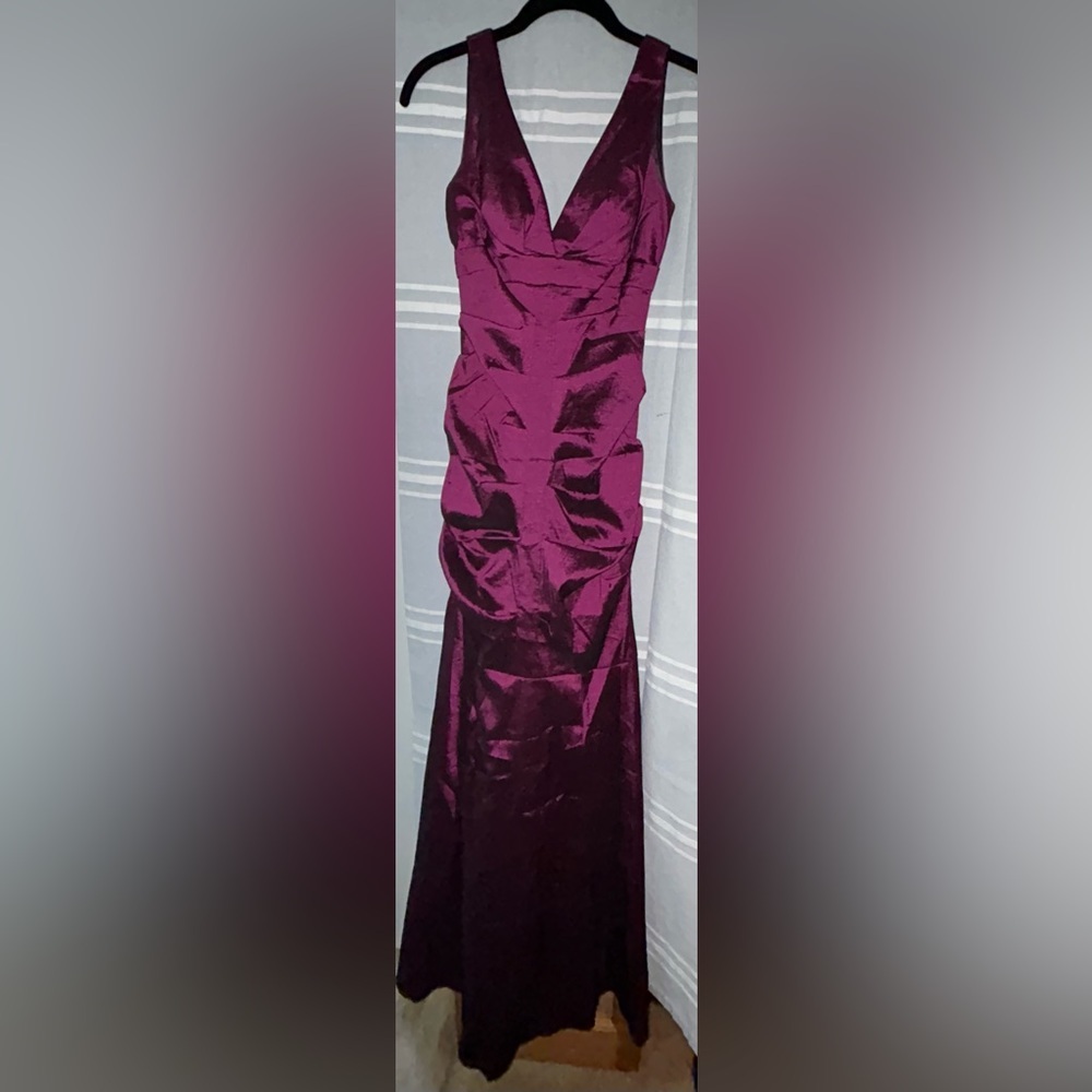 Xscape gown Purple Ruched Mermaid-Bodice Dress form fitting prom bridal …